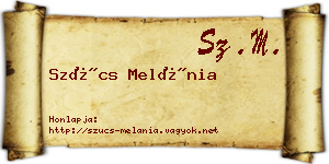 Szűcs Melánia névjegykártya