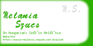 melania szucs business card